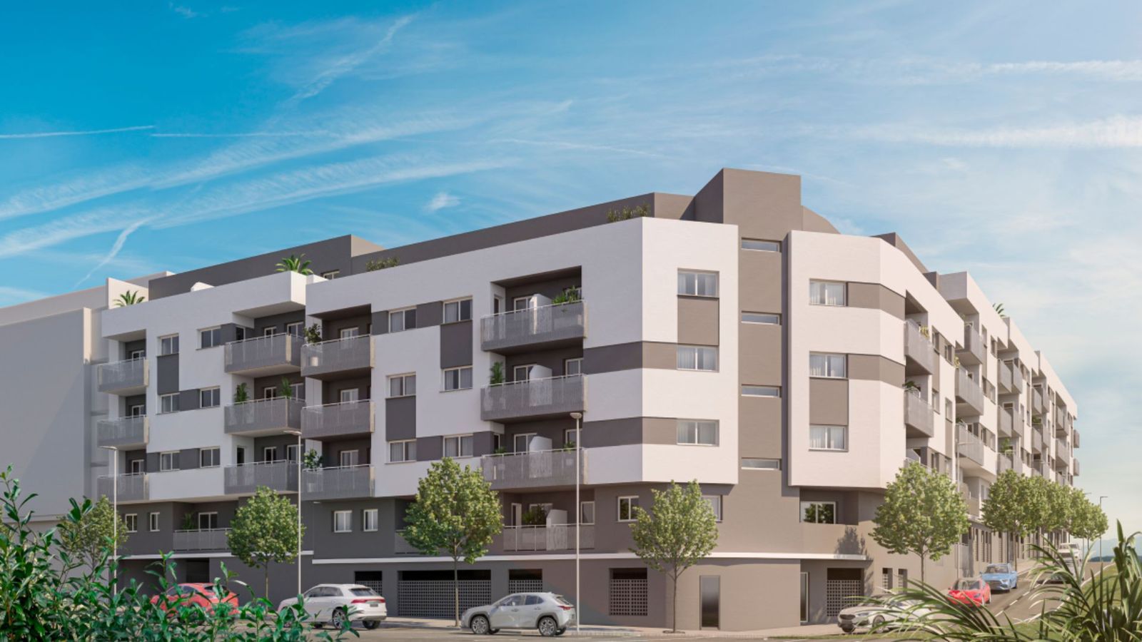 Modern appartementencomplex exterieur met balkons