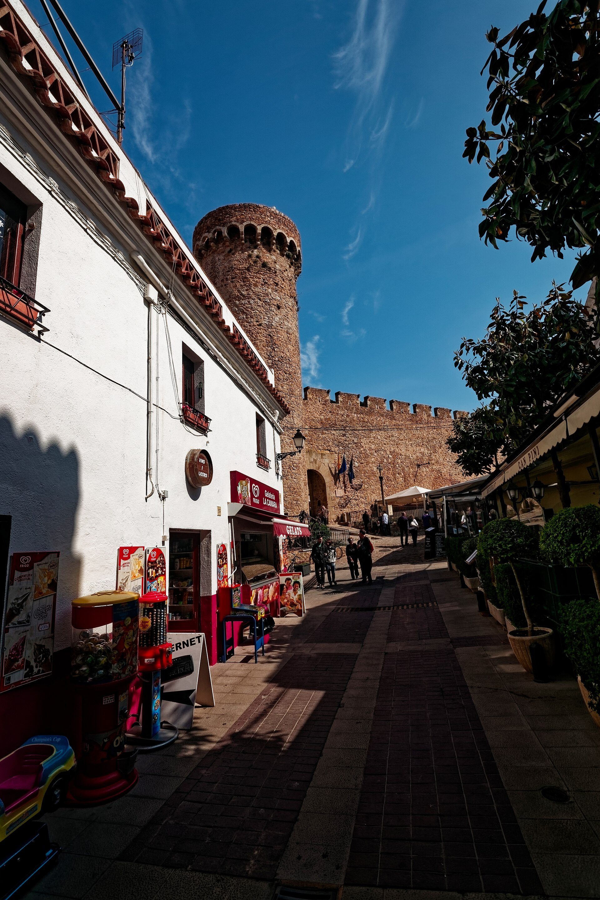 Costa Brava - Tossa de Mar - Carrer del Portal - View SSE on 14th Century Torre 